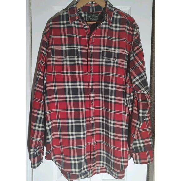 RALPH LAUREN POLO COUNTRY RED BUTTON DOWN PLAID FLANNEL SHIRT - XL - Picture 1 of 7